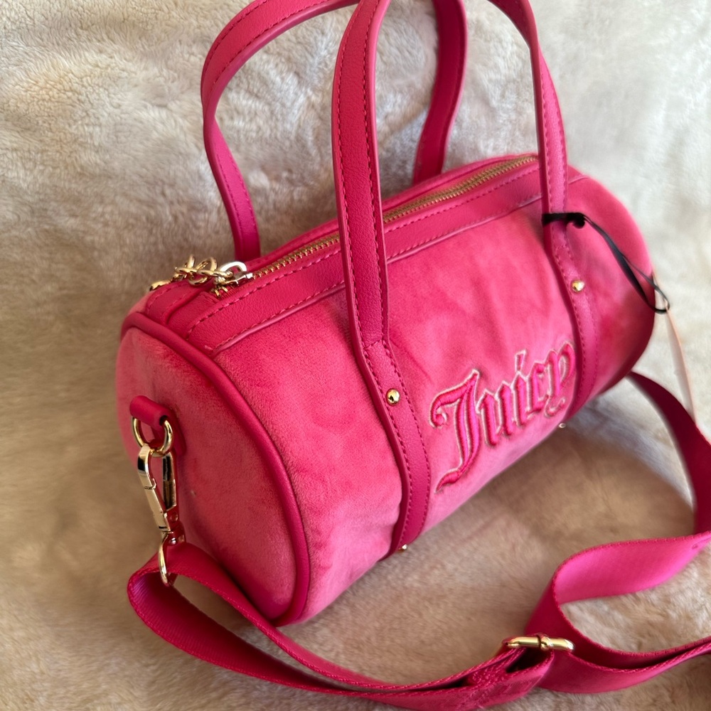 Juicy Couture Hot Pink Velour Barrel Bag